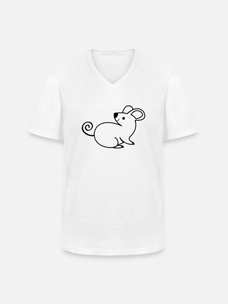 Mouse - Men's V-Neck T-Shirt - white