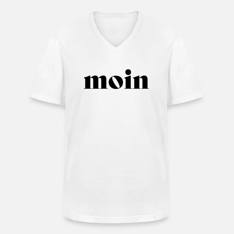 Moin Bely black - Männer-T-Shirt mit V-Ausschnitt - Weiß