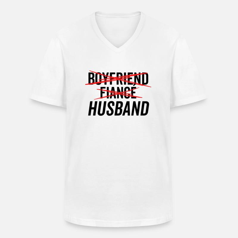 Freund Verlobter Ehemann - Männer-T-Shirt mit V-Ausschnitt - Weiß