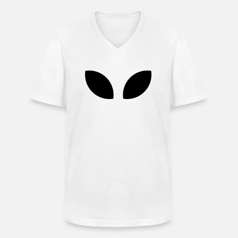 Außerirdische Augen, sie sind da - Männer-T-Shirt mit V-Ausschnitt - Weiß