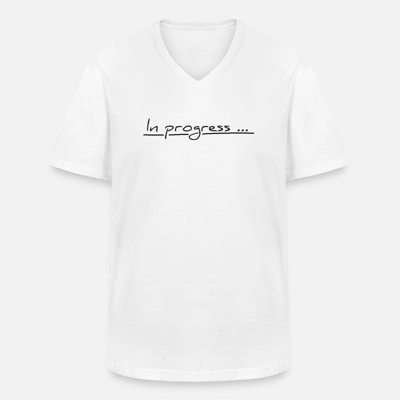 In progress ... - Männer-T-Shirt mit V-Ausschnitt - Weiß