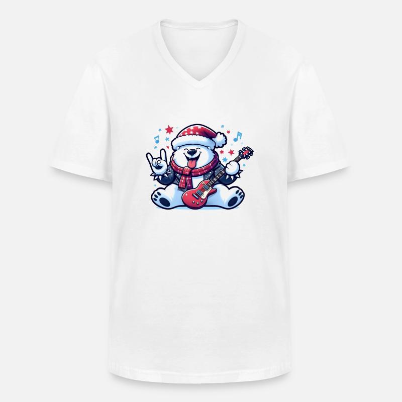 Eisbär 3 - Männer-T-Shirt mit V-Ausschnitt - Weiß
