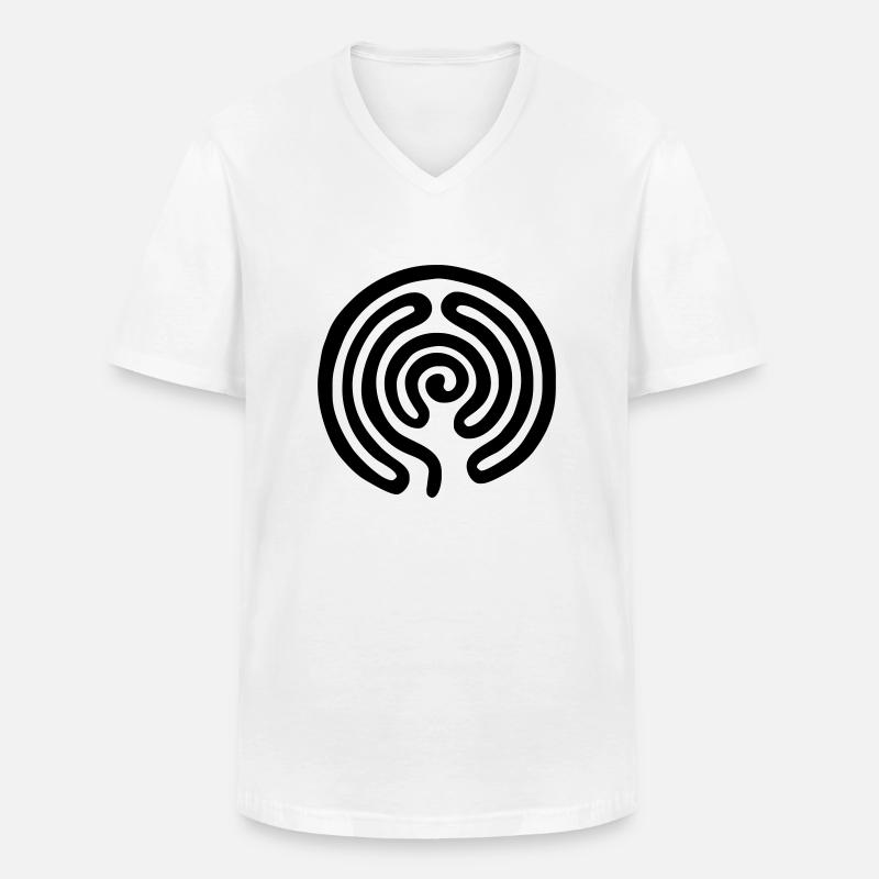 Labyrinth / maze - Männer-T-Shirt mit V-Ausschnitt - Weiß