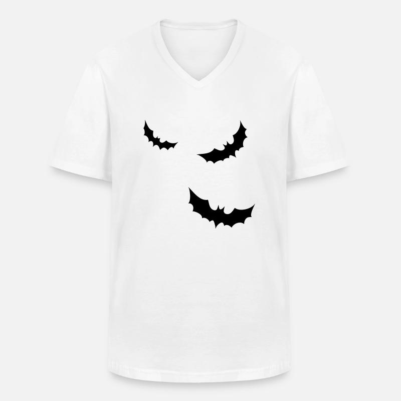 Fledermäuse - Männer-T-Shirt mit V-Ausschnitt - Weiß