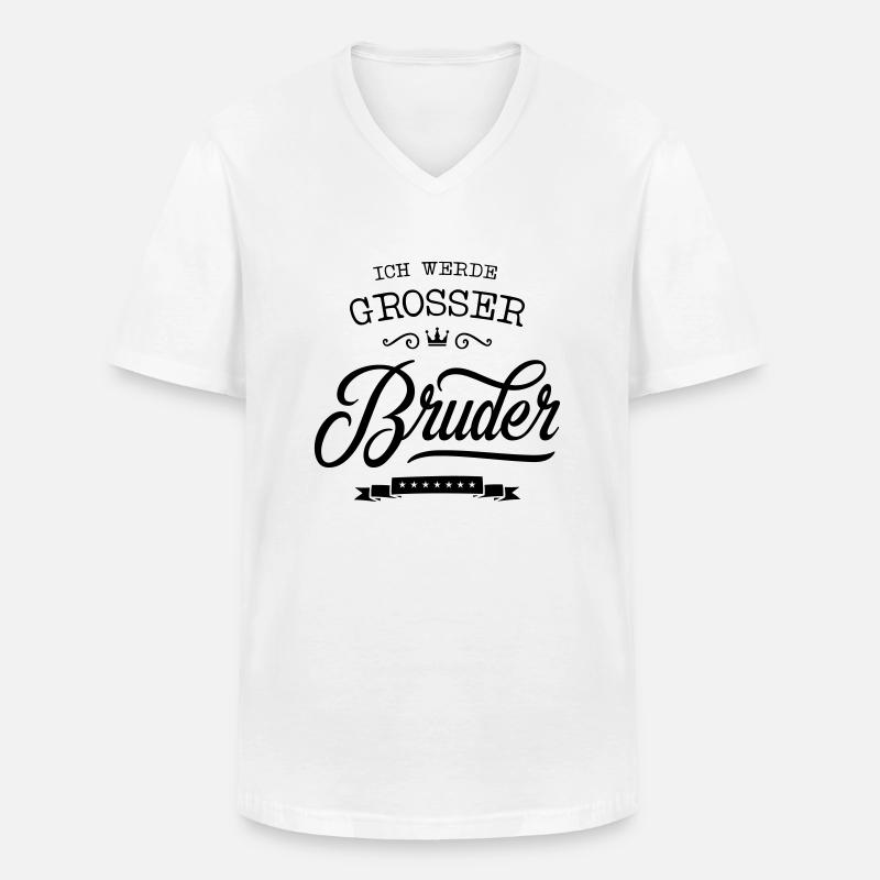 ich werde grosser bruder - Männer-T-Shirt mit V-Ausschnitt - Weiß