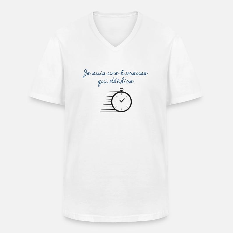 Ich bin ein rockiges Liefermädchen - Männer-T-Shirt mit V-Ausschnitt - Weiß