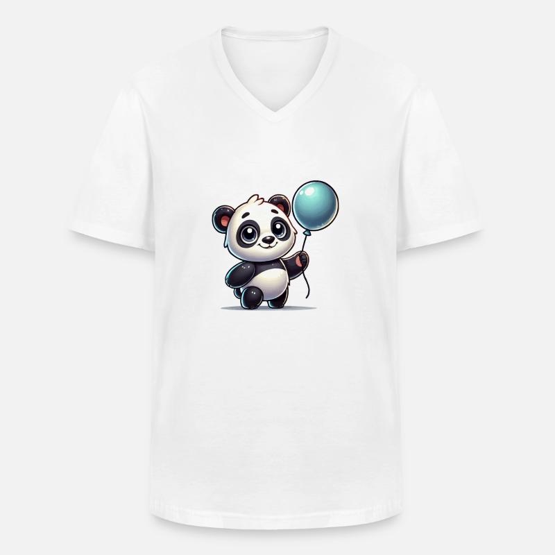 panda comic ballon - Männer-T-Shirt mit V-Ausschnitt - Weiß