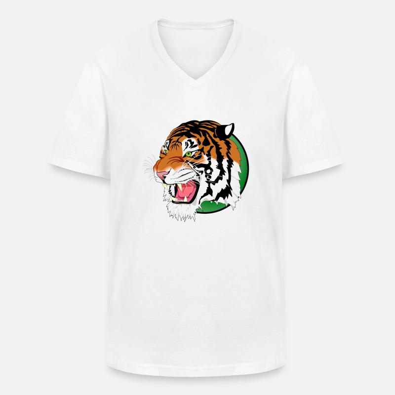 Löwe Tiger Leopard Raubtier - Männer-T-Shirt mit V-Ausschnitt - Weiß