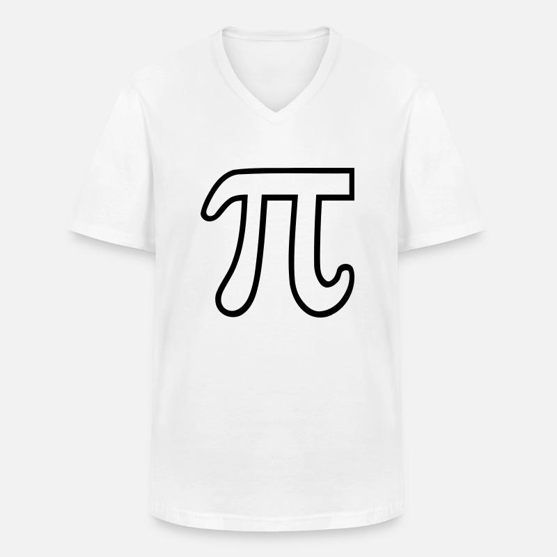Pi - Männer-T-Shirt mit V-Ausschnitt - Weiß