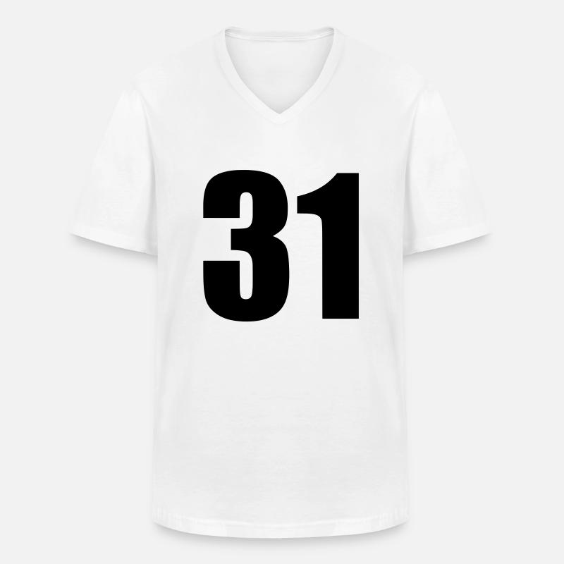 31 - Männer-T-Shirt mit V-Ausschnitt - Weiß