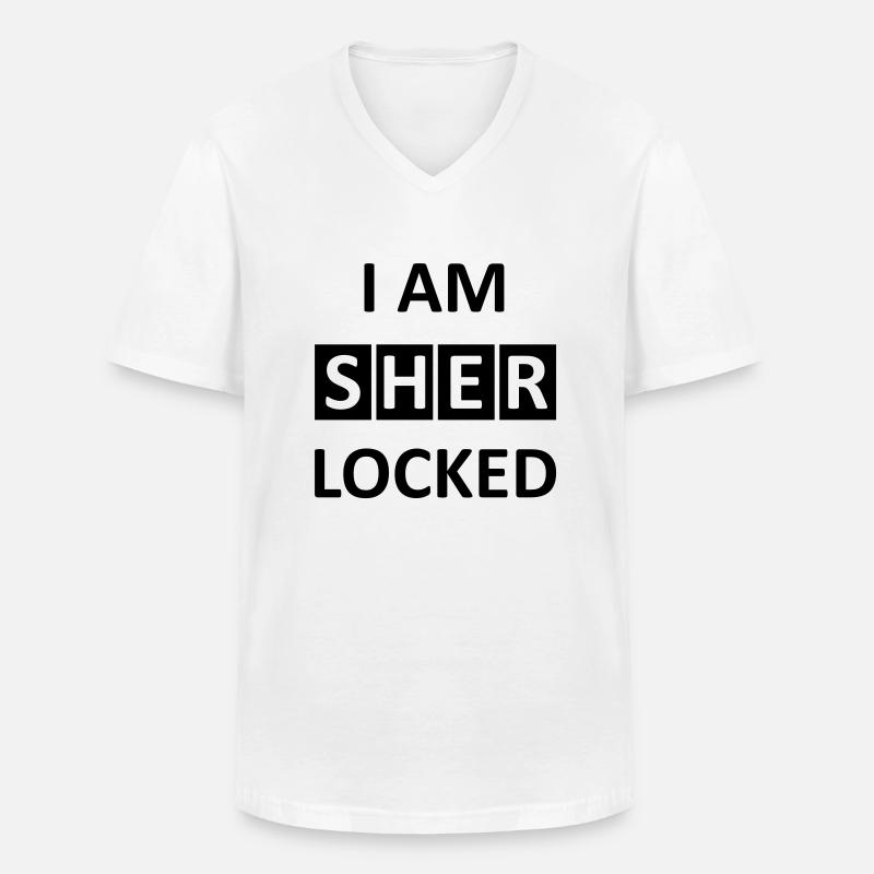 I AM SHERLOCKED - Männer-T-Shirt mit V-Ausschnitt - Weiß