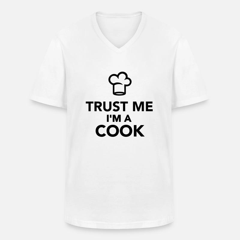 Koch - Männer-T-Shirt mit V-Ausschnitt - Weiß