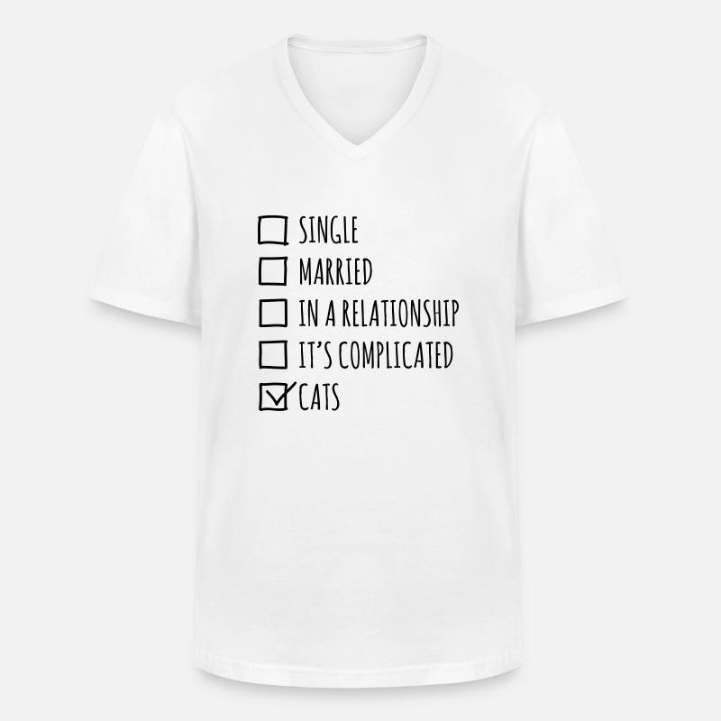 Single Married... Cats - Männer-T-Shirt mit V-Ausschnitt - Weiß