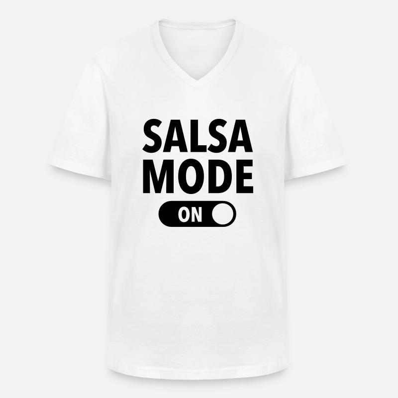Salsa Mode (On) - Männer-T-Shirt mit V-Ausschnitt - Weiß