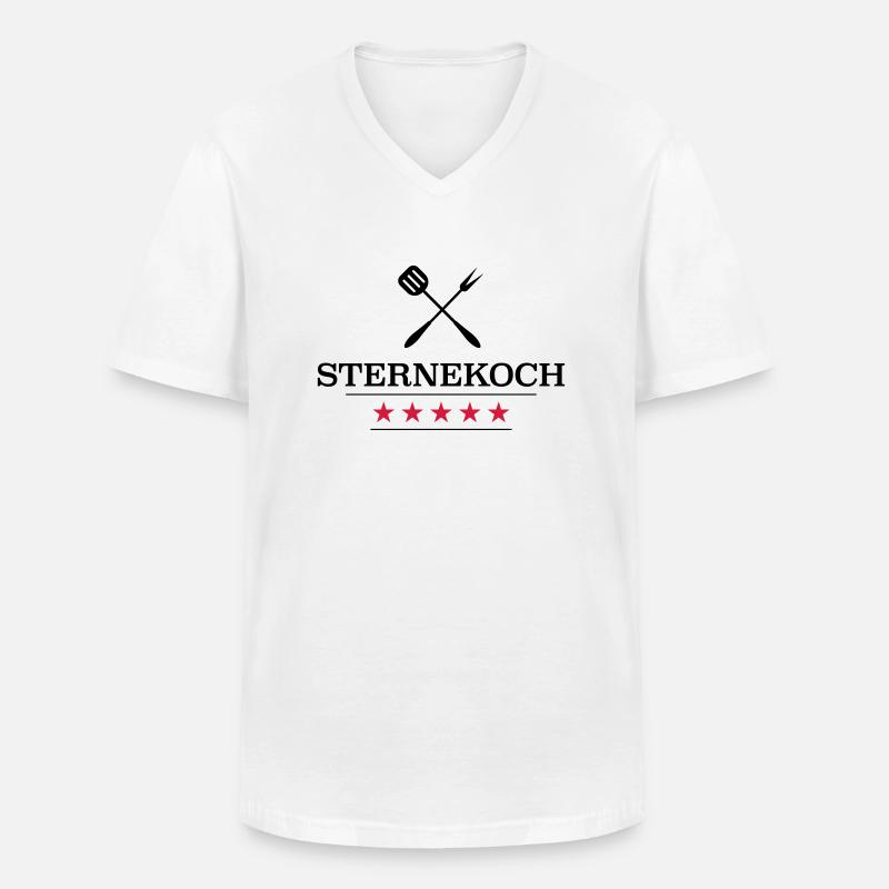 Sternekoch - Männer-T-Shirt mit V-Ausschnitt - Weiß