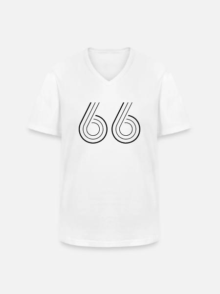 66 - Männer-T-Shirt mit V-Ausschnitt - Weiß