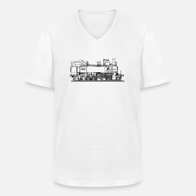 Zug - Männer-T-Shirt mit V-Ausschnitt - Weiß