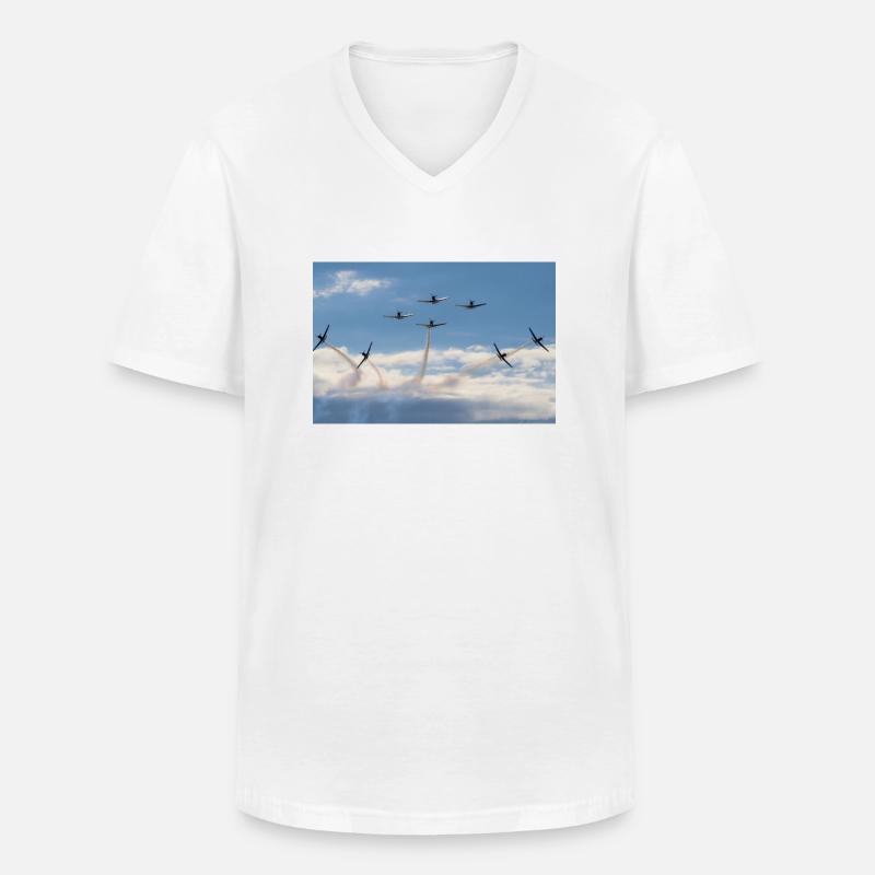 PC-7 Team der Schweizer Luftwaffe - Männer-T-Shirt mit V-Ausschnitt - Weiß