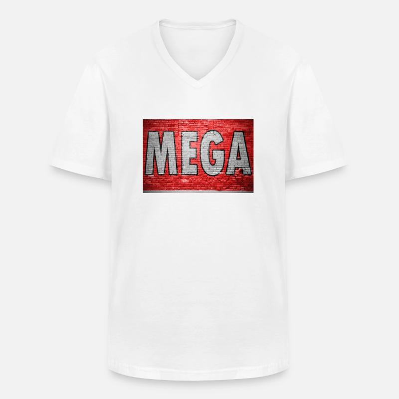 Mega Ziegelsteinmauer Graffiti - Männer-T-Shirt mit V-Ausschnitt - Weiß
