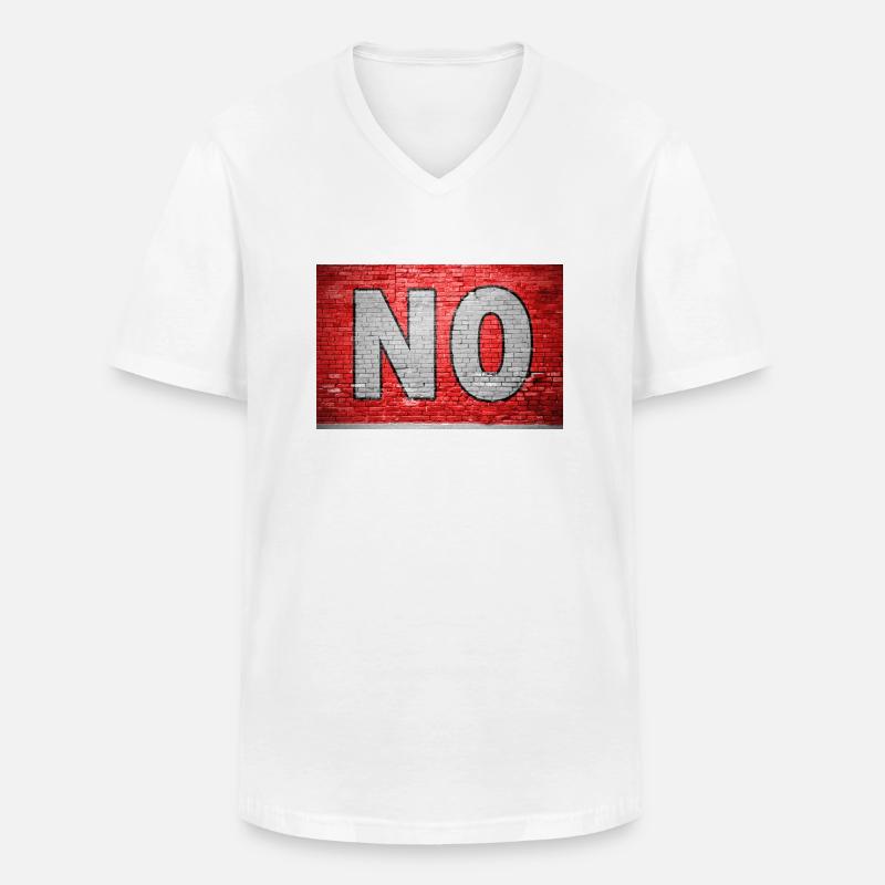 No Ziegelsteinmauer Graffiti - Männer-T-Shirt mit V-Ausschnitt - Weiß