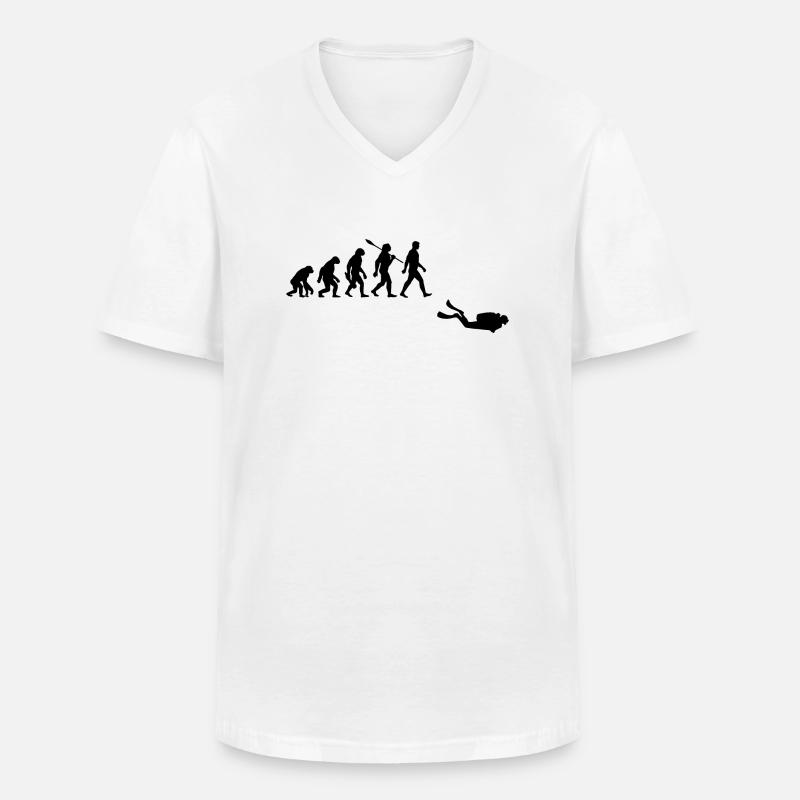 Evolution Tauchen Taucher - Männer-T-Shirt mit V-Ausschnitt - Weiß