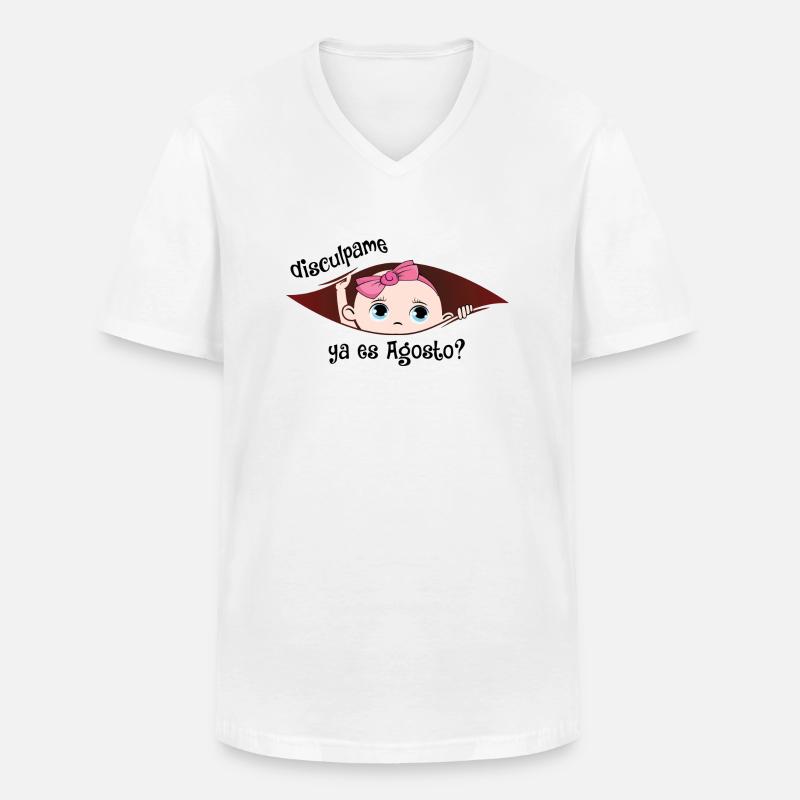 Disculpame Ya Es Agosto Bebita - Männer-T-Shirt mit V-Ausschnitt - Weiß
