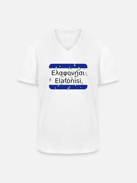 mg elafonisi - Men's V-Neck T-Shirt - white