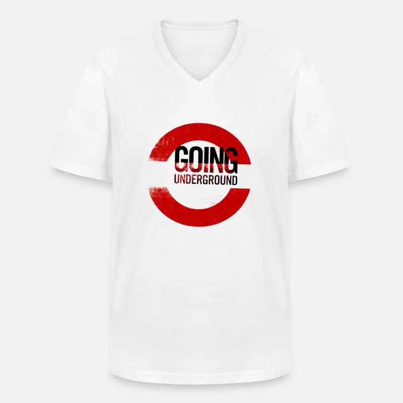 going underground - Männer-T-Shirt mit V-Ausschnitt - Weiß