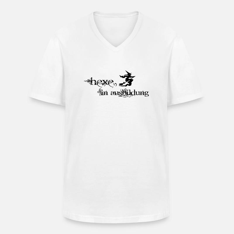 hexe in Audbildung exit-shirt - Männer-T-Shirt mit V-Ausschnitt - Weiß
