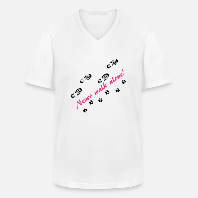 Never walk alone - Männer-T-Shirt mit V-Ausschnitt - Weiß