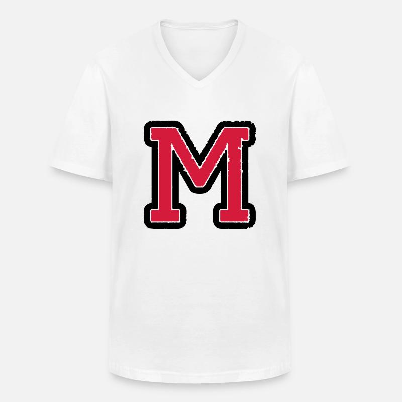 m_02 - Männer-T-Shirt mit V-Ausschnitt - Weiß
