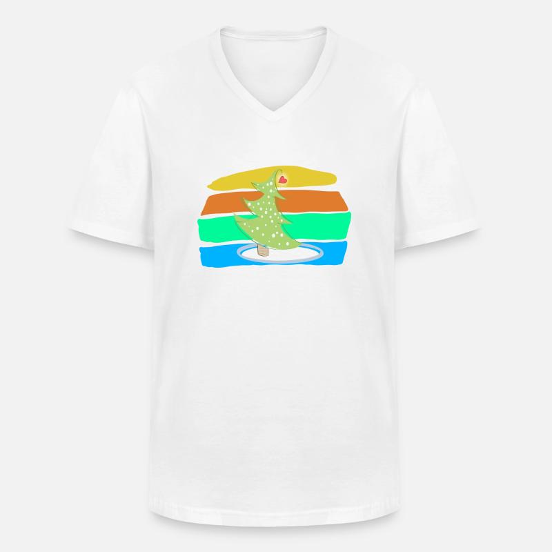 Weihnachtsbaum - Männer-T-Shirt mit V-Ausschnitt - Weiß