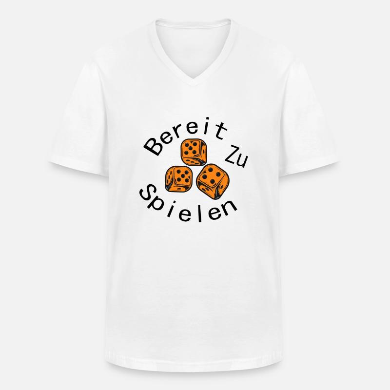 boardgame chess backgammon game night - Männer-T-Shirt mit V-Ausschnitt - Weiß
