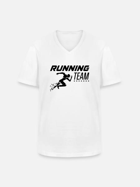 running team - Men's V-Neck T-Shirt - white