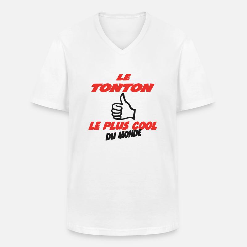 DER COOLSTE ONKEL DER WELT - Männer-T-Shirt mit V-Ausschnitt - Weiß