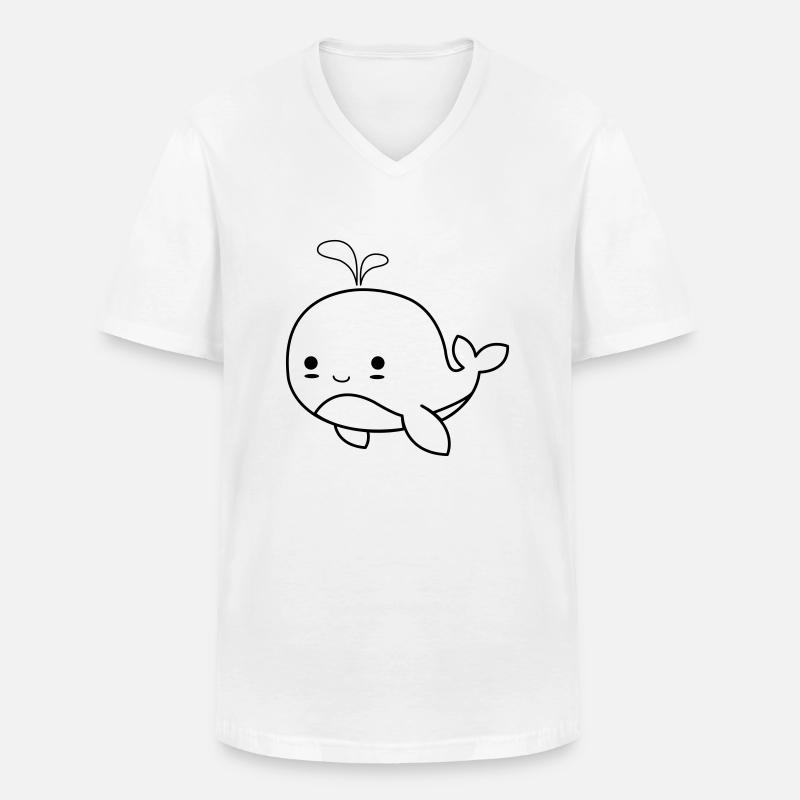 baby wal 01 - Männer-T-Shirt mit V-Ausschnitt - Weiß