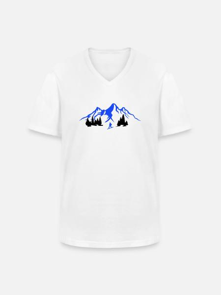 Snowboarding 2 - Men's V-Neck T-Shirt - white