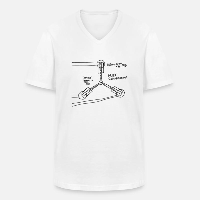 Flussmittel-Kompression - Männer-T-Shirt mit V-Ausschnitt - Weiß