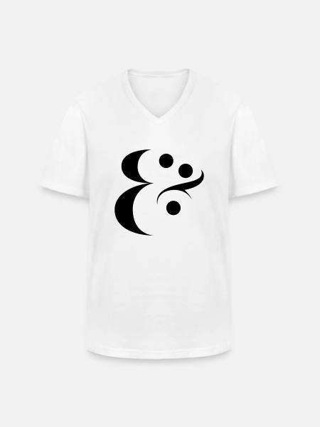 esperluette - T-shirt col V Homme - blanc