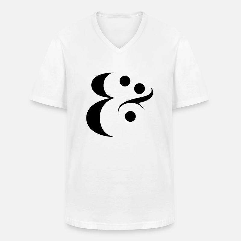 Ampersand - Männer-T-Shirt mit V-Ausschnitt - Weiß