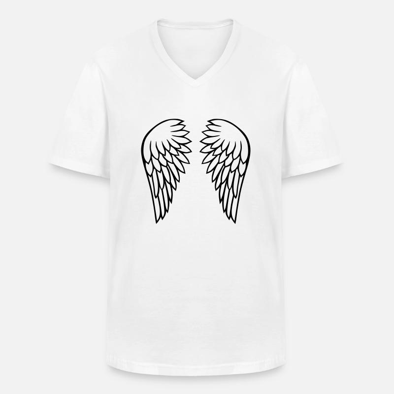 Flügel - Männer-T-Shirt mit V-Ausschnitt - Weiß