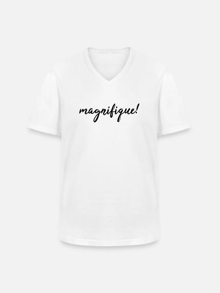 Magnifique! - Männer-T-Shirt mit V-Ausschnitt - Weiß