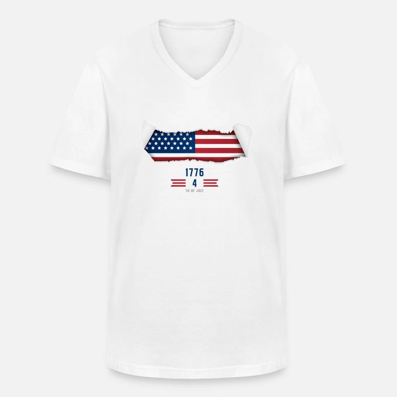 Unabhängigkeit vom 4. Juli - Männer-T-Shirt mit V-Ausschnitt - Weiß