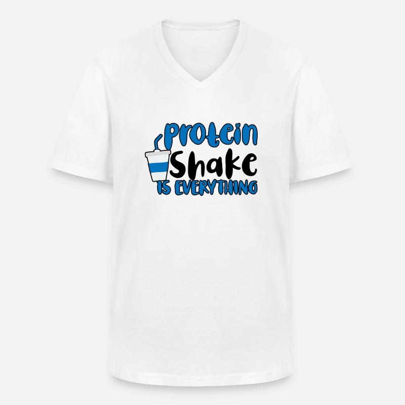 Protein Shake Is Everything 2 - Männer-T-Shirt mit V-Ausschnitt - Weiß