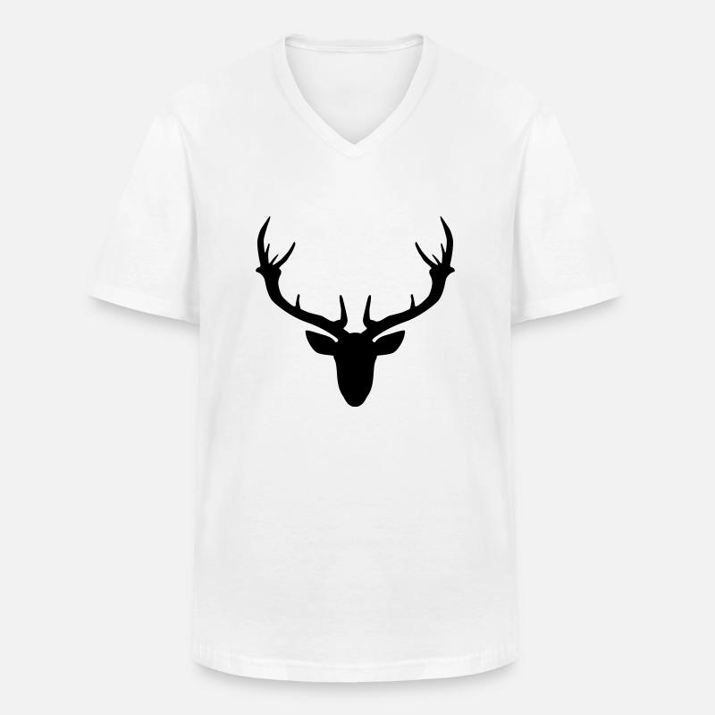 Geweih - Männer-T-Shirt mit V-Ausschnitt - Weiß