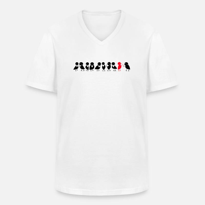 Vogelreihe Raben - Männer-T-Shirt mit V-Ausschnitt - Weiß