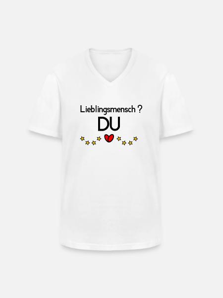 Lieblingsmensch DU - Männer-T-Shirt mit V-Ausschnitt - Weiß
