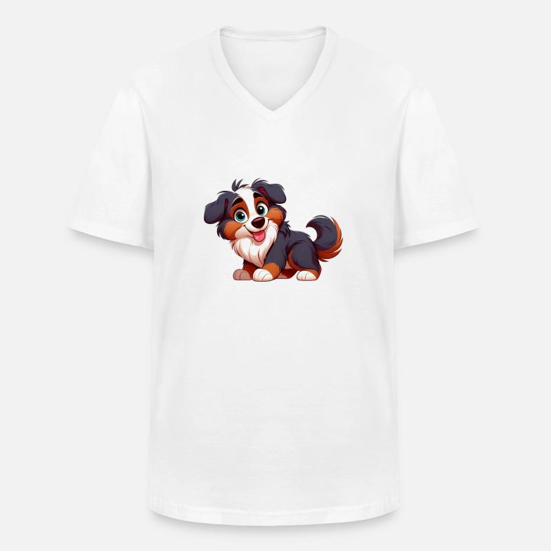Berner Sennenhund 4 - Männer-T-Shirt mit V-Ausschnitt - Weiß