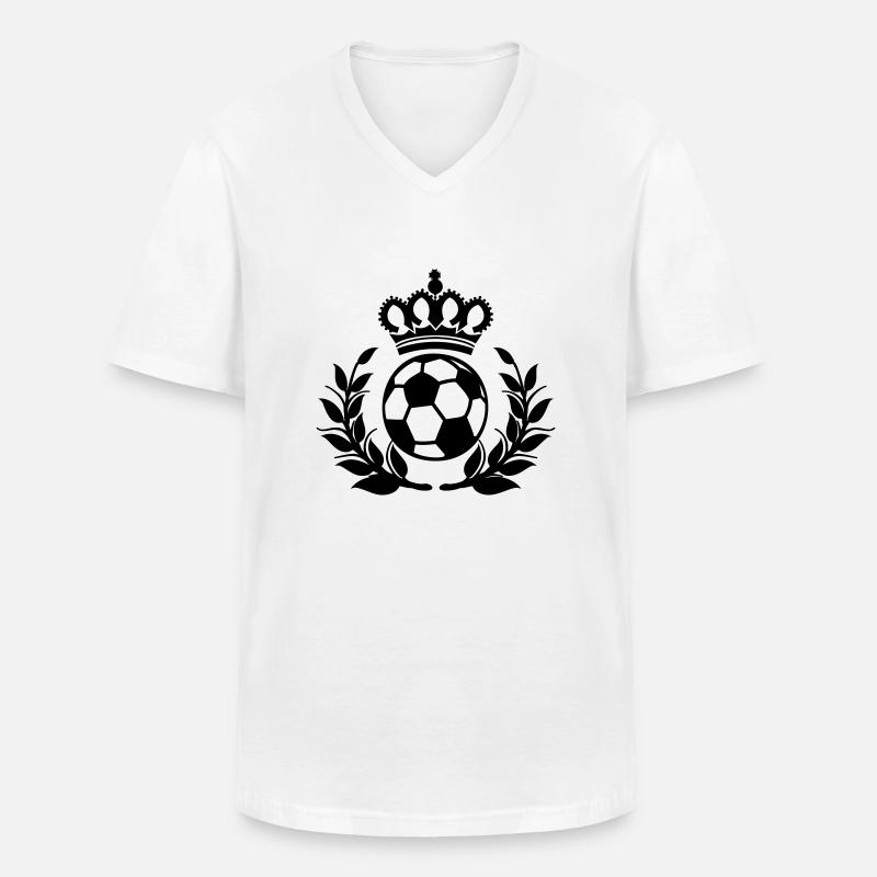 fussball krone - Männer-T-Shirt mit V-Ausschnitt - Weiß