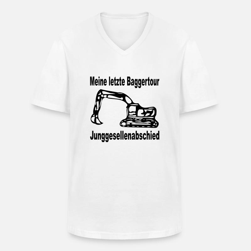 Junggesellenabschied - Einmal noch baggern - Männer-T-Shirt mit V-Ausschnitt - Weiß